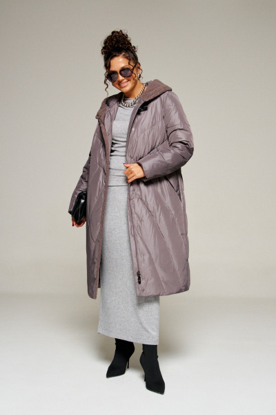 Пальто Beautiful&Free 8017 дымчато-лиловый - фото 4
