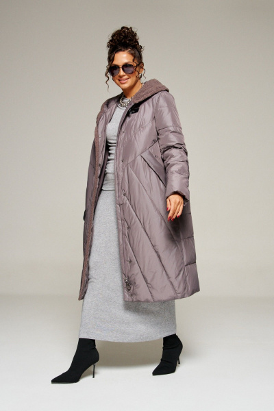 Пальто Beautiful&Free 8017 дымчато-лиловый - фото 3