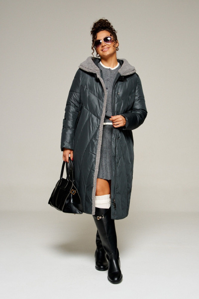 Пальто Beautiful&Free 8017 иссиня-черный - фото 16