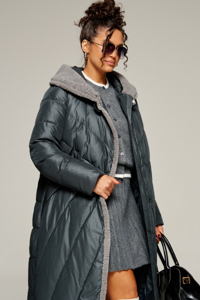 Пальто Beautiful&Free 8017 иссиня-черный - фото 7