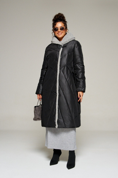 Пальто Beautiful&Free 8017 черный - фото 1