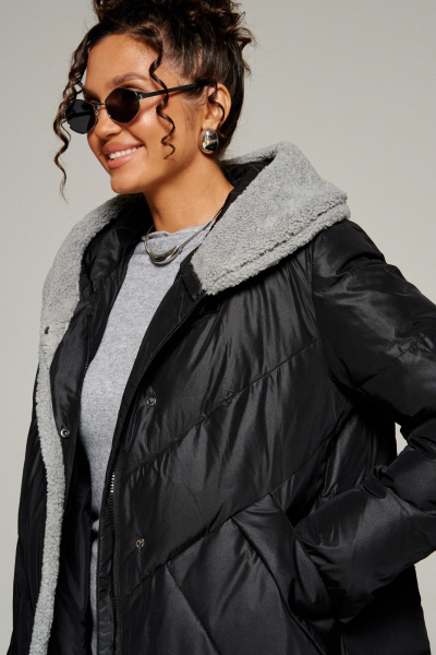 Пальто Beautiful&Free 8017 черный - фото 10