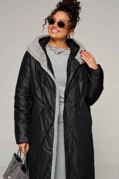 Пальто Beautiful&Free 8017 черный - фото 9