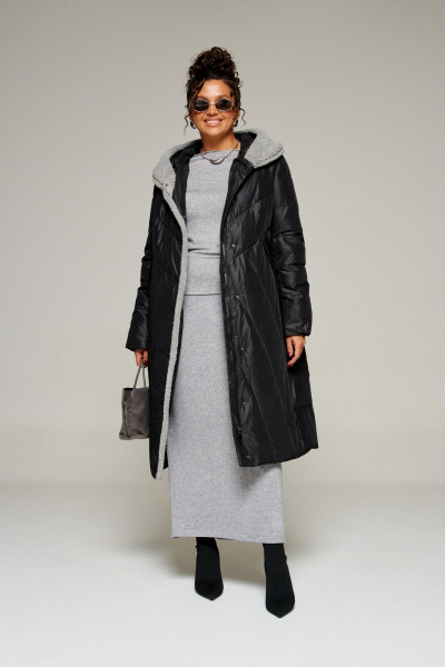 Пальто Beautiful&Free 8017 черный - фото 6