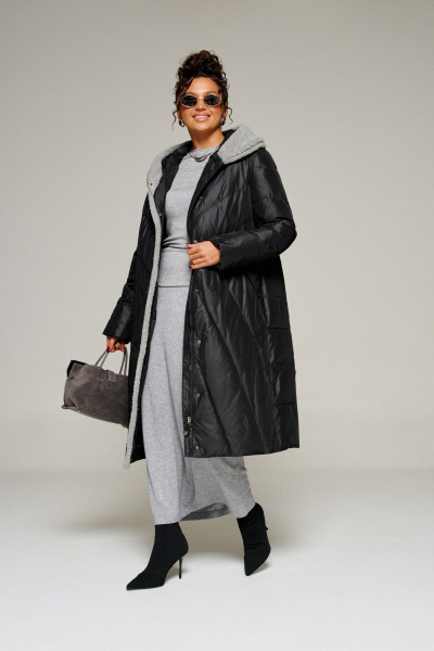 Пальто Beautiful&Free 8017 черный - фото 8