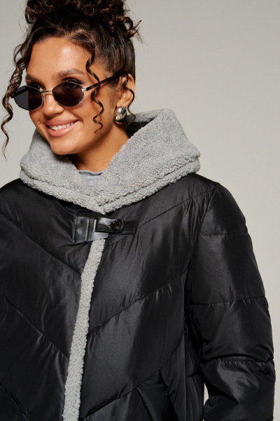 Пальто Beautiful&Free 8017 черный - фото 4