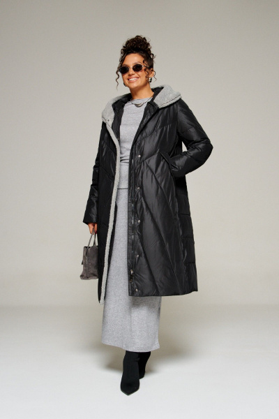 Пальто Beautiful&Free 8017 черный - фото 7