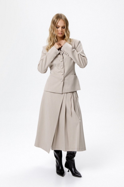 Жакет, юбка PiRS 6277 бежевый - фото 1