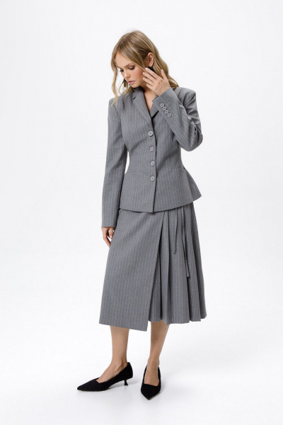Жакет, юбка PiRS 6300 серый - фото 2