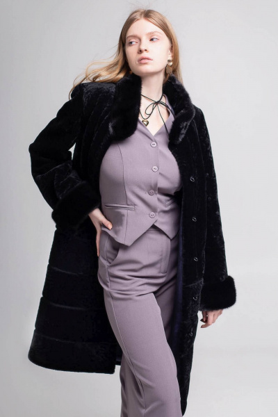 Пальто Мехофф Линия190.12-12 черный - фото 5