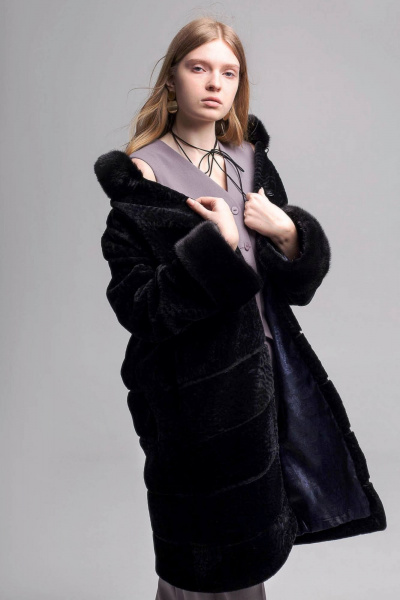 Пальто Мехофф Линия190.12-12 черный - фото 1