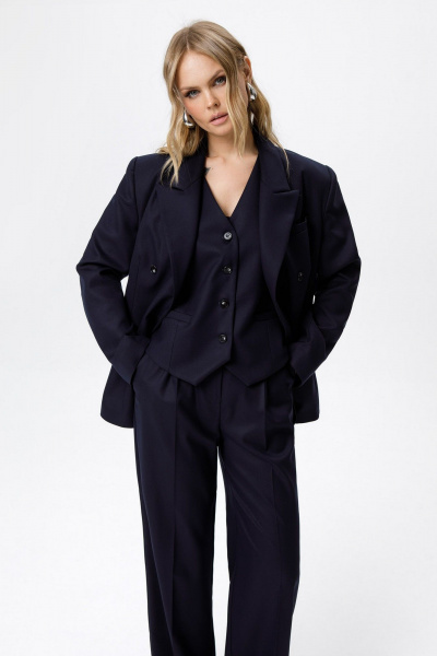 Брюки, жакет, жилет PiRS 6316 синий - фото 2