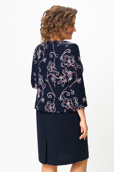 Жакет, платье Zlata 4460 синий_цветы - фото 4