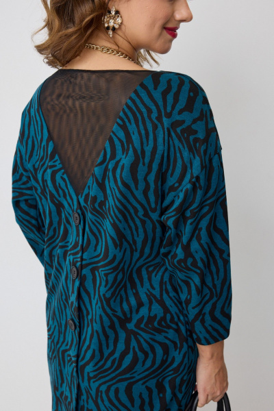 Платье Твой имидж 2273 бирюза_принт - фото 5