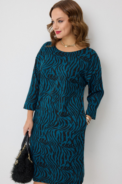 Платье Твой имидж 2273 бирюза_принт - фото 4