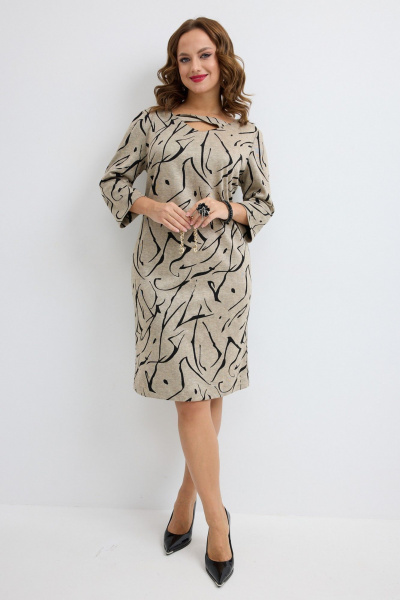 Платье Твой имидж 2275 бежевый_принт - фото 4