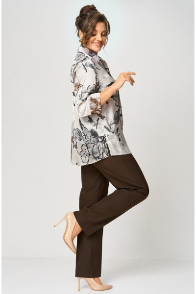 Блуза БелЭльСтиль 877-3_26_22 бежево-коричневый - фото 7