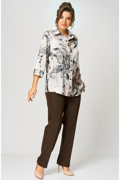 Блуза БелЭльСтиль 877-3_26_22 бежево-коричневый - фото 6