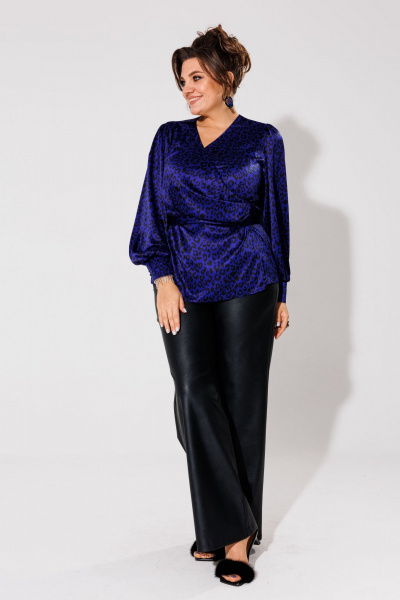 Блуза Anelli 1735 индиго_лео - фото 10