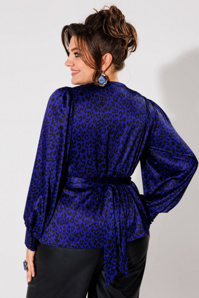 Блуза Anelli 1735 индиго_лео - фото 8