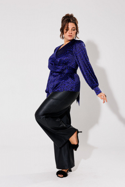 Блуза Anelli 1735 индиго_лео - фото 7