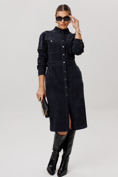 Платье Anelli 1727 бархатный_ирис - фото 2