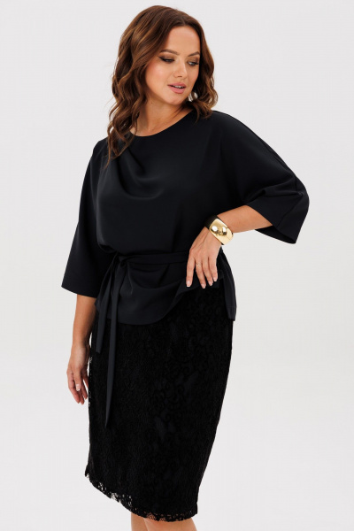 Блуза, юбка TVIN 7886 черный - фото 10