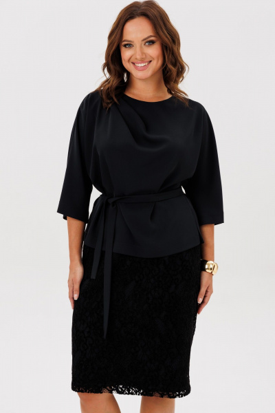 Блуза, юбка TVIN 7886 черный - фото 9