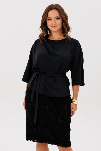 Блуза, юбка TVIN 7886 черный - фото 8