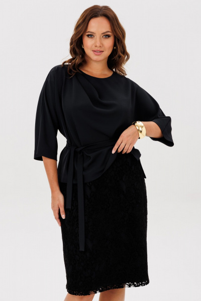 Блуза, юбка TVIN 7886 черный - фото 7