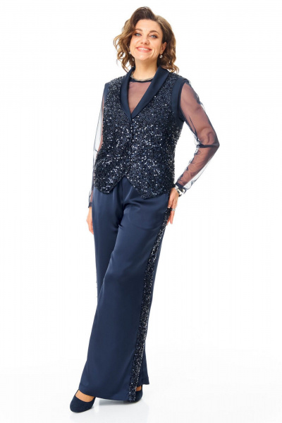 Брюки, жилет, топ VI ORO VR-1240 синий - фото 15