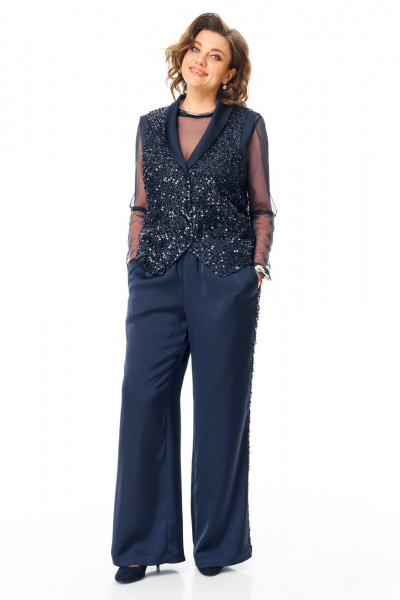 Брюки, жилет, топ VI ORO VR-1240 синий - фото 14