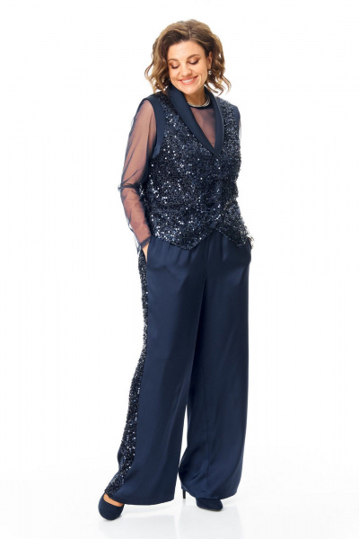 Брюки, жилет, топ VI ORO VR-1240 синий - фото 12