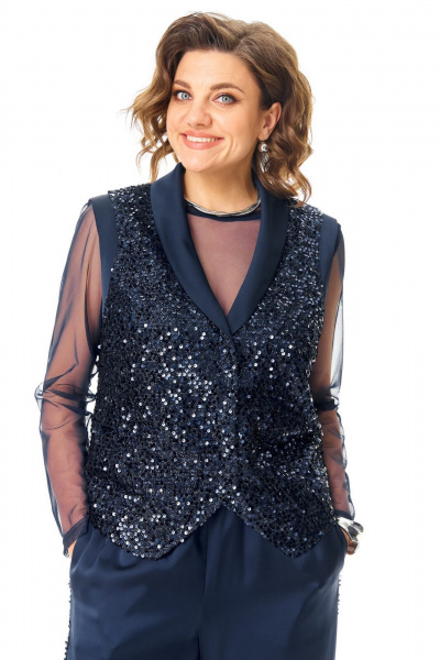 Брюки, жилет, топ VI ORO VR-1240 синий - фото 3