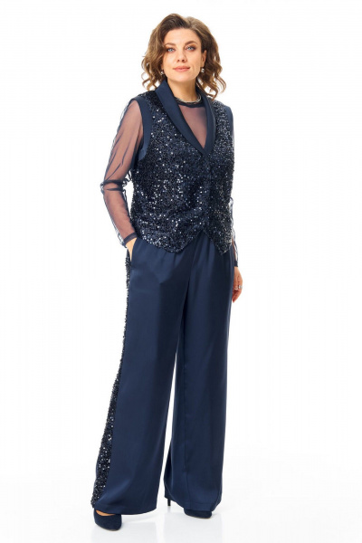 Брюки, жилет, топ VI ORO VR-1240 синий - фото 1