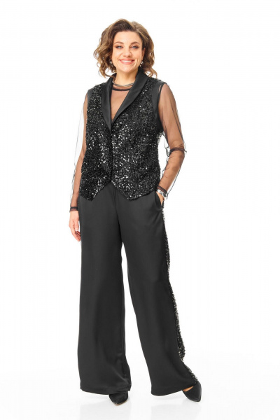 Брюки, жилет, топ VI ORO VR-1240 черный - фото 13