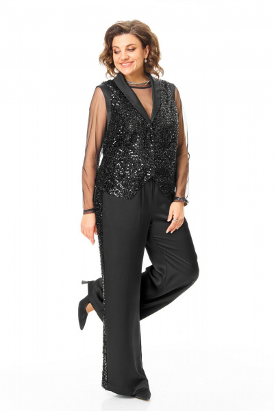 Брюки, жилет, топ VI ORO VR-1240 черный - фото 12