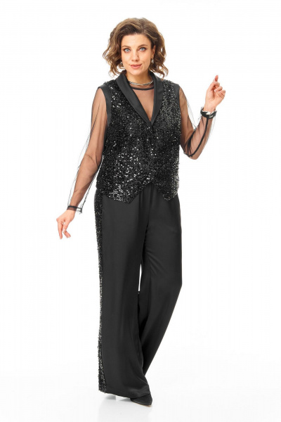 Брюки, жилет, топ VI ORO VR-1240 черный - фото 11