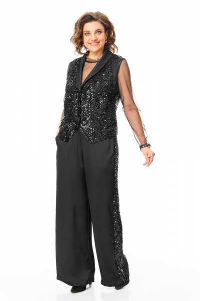 Брюки, жилет, топ VI ORO VR-1240 черный - фото 2