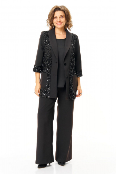 Брюки, жакет, топ VI ORO VR-1238 черный - фото 16