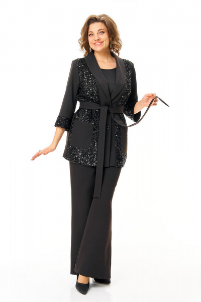 Брюки, жакет, топ VI ORO VR-1238 черный - фото 14