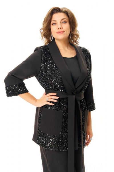 Брюки, жакет, топ VI ORO VR-1238 черный - фото 7