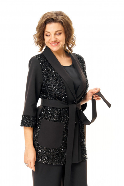 Брюки, жакет, топ VI ORO VR-1238 черный - фото 6