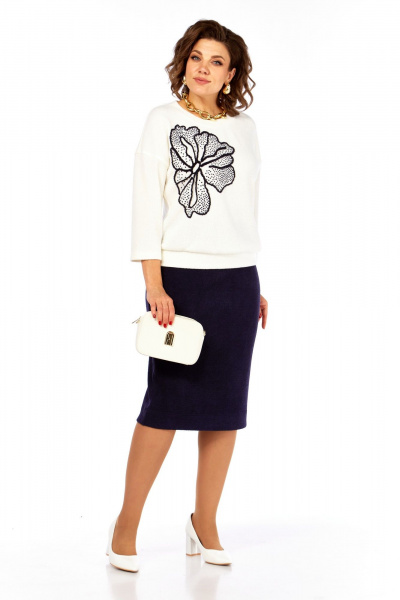 Джемпер, юбка Grace for you 273 синий - фото 2