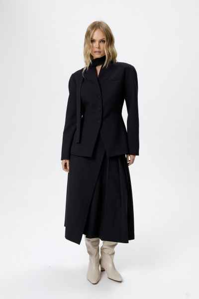 Жакет, юбка PiRS 6215 сине-черный - фото 4