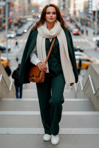 Брюки, жакет, жилет Mislana 1263 зеленый - фото 16