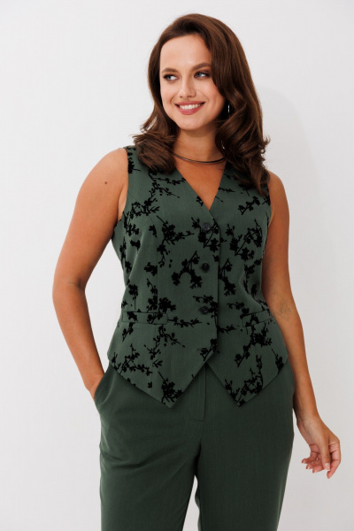 Брюки, жакет, жилет Mislana 1263 зеленый - фото 10