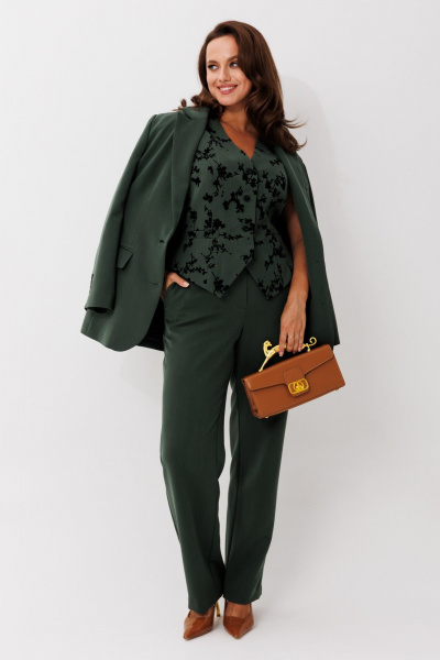 Брюки, жакет, жилет Mislana 1263 зеленый - фото 1