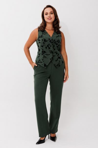 Брюки, жакет, жилет Mislana 1263 зеленый - фото 8