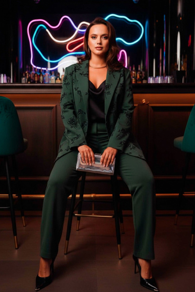 Брюки, жакет Mislana 1267 зеленый - фото 9